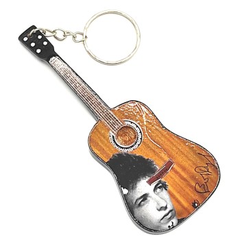 Portachiavi In Legno A Forma Di Chitarra - Bob Dylan